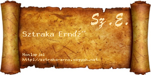 Sztraka Ernő névjegykártya